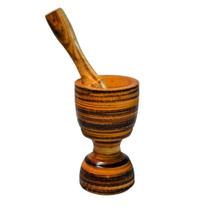 Pilão Socador Em Madeira Culinária Alho Pasta Grão 13x8cm P Pilão Socador Em Madeira Culinária Alho Pasta Grão 13x8cm P