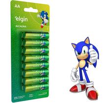 Pilha AA 1.5V Alcalina 16 unidades Elgin Alta Duração Parceria com Sonic