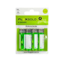 Pilha Aa Alcalina ( Cart. C/ 8 Un ) Flex Fx-aak8 Pilha Aa Alcalina ( Cart. C/ 8 Un ) Flex Fx-aak8