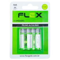 Pilha Aa Alcalina Cartela Com 4 Unidades Flex Pilha Aa Alcalina Cartela Com 4 Unidades Flex