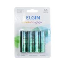 Pilha AA Alcalina para Controle Remoto Relógios Brinquedos e Eletrônicos em Geral Embalagem com 4 Unidades - Elgin