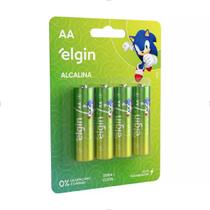 Pilha AA Alcalina Pequena Cartela com 4 Unidades Elgin Pilha AA Alcalina Pequena Cartela com 4 Unidades Elgin