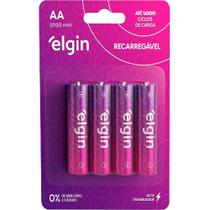 Pilha AA Alcalina Recarregável 2.500mah Com 4 Peças - Elgin