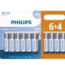 Pilha Aa Philips Alcalina Pack C/10 Pilhas Aa Power Alkaline