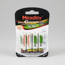Pilha AA Recarregável Maxday 4700mAh Kit 4 Peças Alta Economia Para Sua Casa E Escritório