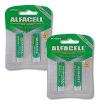 Pilha AA Recarregavel Ni-MH Alfacell 2A 1.2V 2300 mah 4 Unidades