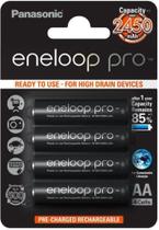 Pilha AA recarregável Panasonic Eneloop Pro 2450mAh - cartela com 4 unidades
