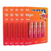 Pilha AA Zinco 1.5V Elgin 5 Cartela com 4 Unidades