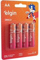 Pilha AA Zinco Carvão Blister com 4 Pilhas Elgin Pilha AA Zinco Carvão Blister com 4 Pilhas Elgin