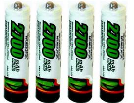 Pilha AAA 2700 Mah Recarregável - Com 4 Unidades