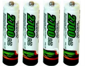 Pilha AAA 2700 Mah Recarregável - Com 4 Unidades
