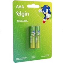 Pilha AAA Alcalina Palito Cartela com 2 Elgin