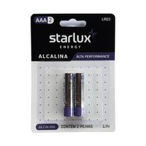Pilha AAA Palito Alcalina Com 2 Unidades Starlux Energy