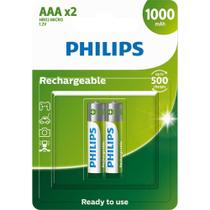 Pilha AAA recarregável Philips 1000mAh R03B2RTU10/59 - cartela com 2 unidades