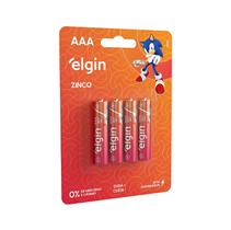 Pilha AAA Zinco Carvão Blister com 4 Pilhas Elgin