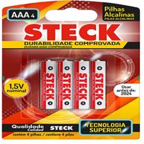 Pilha Alcalina 1.5V AA Pack C/4 Steck