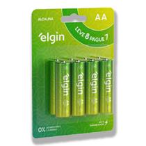 Pilha Alcalina AA Elgin Bateria 2A Pequena 8 unidades