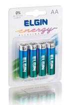Pilha Alcalina AA Pack com 4 pilhas Elgin Pilha Alcalina AA Pack com 4 pilhas Elgin