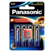 Pilha Alcalina AA Premium Panasonic Bateria 2A Pequena 4 unidades