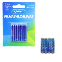 Pilha Alcalina AAA 4 Unidades 1.5V Knup Longa Duração Lacrada Pilha Alcalina AAA 4 Unidades 1.5V Knup Longa Duração Lacrada