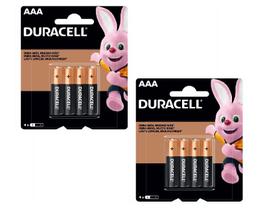 Pilha Alcalina AAA Duracell 4 Unidades Kit com 2 - Total 8 Pilhas - MN2400B4