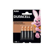 Pilha Alcalina AAA Duracell Blister com 4 Pilhas