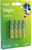 Pilha Alcalina AAA ELE000000082153 Elgin 1,5V 4 Unidades