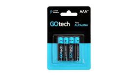 Pilha Alcalina AAA LR03 Palito 4UN Go Tech - GOTECH Pilha Alcalina AAA LR03 Palito 4UN Go Tech - GOTECH