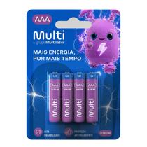 Pilha Alcalina AAA Multilaser - 4 unidades - PA002