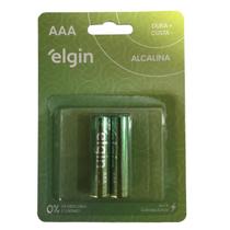 Pilha Alcalina AAA Palito 1,5V Elgin 2 unidades Original