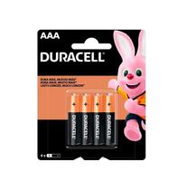 Pilha Alcalina Aaa Palito Bateria Duracell Com 4 Unidades