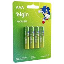 Pilha Alcalina AAA Palito Blister Com 4 Unidades Elgin