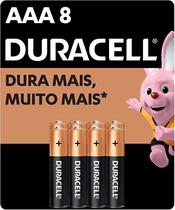 Pilha Alcalina AAA Palito DURACELL com 8 unidades