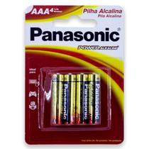 Pilha Alcalina AAA Panasonic Bateria 3A Palito 4 Unidades