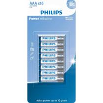 Pilha Alcalina AAA Philips LR03P16B/59 - cartela com 16 unidades Pilha Alcalina AAA Philips LR03P16B/59 - cartela com 16 unidades