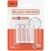 Pilha Alcalina B+D High Ultra Alkaline AAA LR3 1,5V Blister Com 4 Unidade BDBT-0AAA-04 Black Decker