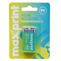 Pilha alcalina bateria 9v maxprint 600mah longa duração nf Pilha alcalina bateria 9v maxprint 600mah longa duração nf