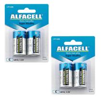 Pilha Alcalina C Alfacell Kit 4 Cartelas 1.5v Total 8 Pilhas Pilha Alcalina C Alfacell Kit 4 Cartelas 1.5v Total 8 Pilhas