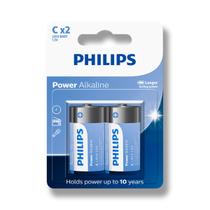 Pilha Alcalina C Philips Bateria Média LR14 2 unidades