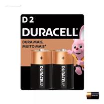 Pilha Alcalina D Grande Duracell Cartela Pack 2 Unidades Mn1300 Lanternas Aquecedores Portátil