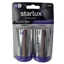 Pilha Alcalina D Starlux 1,5V com 2 unidades Pilha Alcalina D Starlux 1,5V com 2 unidades