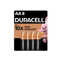 Pilha Alcalina Duracell Aa Pequena Bateria Com 8 Unidades