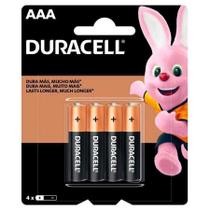 Pilha alcalina Duracell AAA MN2400B4 cartela com 4 unidades