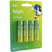 Pilha Alcalina Elgin AA Blister com 4 Pilhas