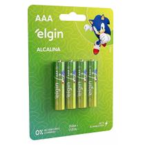 Pilha Alcalina Elgin AAA LR03 4 unidades Pilha Alcalina Elgin AAA LR03 4 unidades