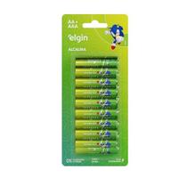 Pilha Alcalina Elgin blister com 8 unid AA e 8 Unidades AAA