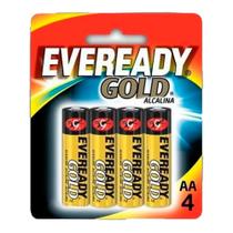 Pilha Alcalina Eveready Gold Pequena AA4 Com 4 Unidades