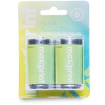 Pilha Alcalina Grande D MAX 1,5V Blister com 2