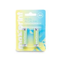 Pilha Alcalina Maxprint, 1,5V AA Pequena, Com 2 Unidades
