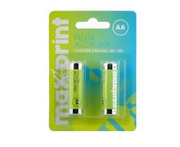 Pilha alcalina maxprint aa pequena 1,5v bt c/2 (verde)